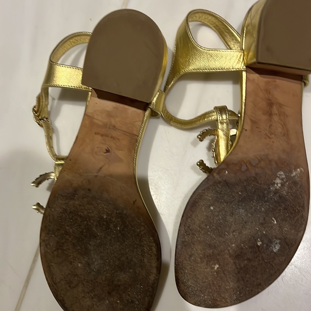 Womens channel gold gladiator sandals - Picture 4 of 6
